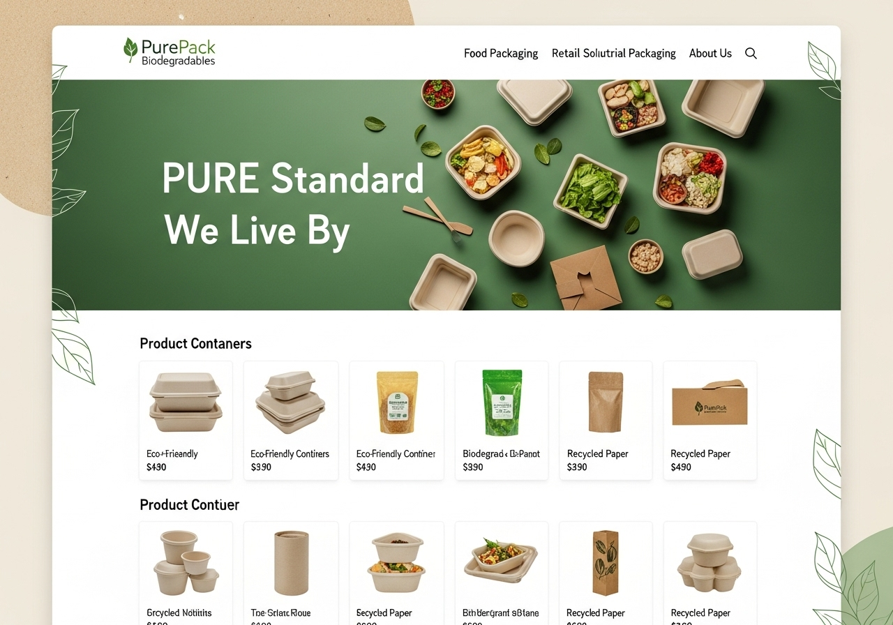 PurePack Biodegradables ecommerce